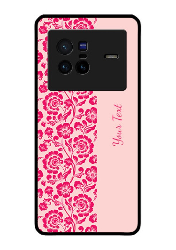 Vivo X80 5G Custom Glass Phone Case - Attractive Floral Pattern Design