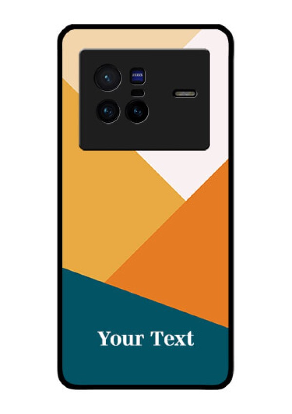 Vivo X80 5G Personalized Glass Phone Case - Stacked Multi-colour Design
