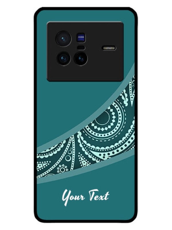 Custom Vivo X80 5G Photo Printing on Glass Case - semi visible floral Design