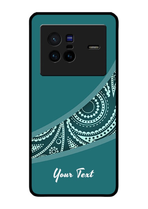 Vivo X80 5G Photo Printing on Glass Case - semi visible floral Design