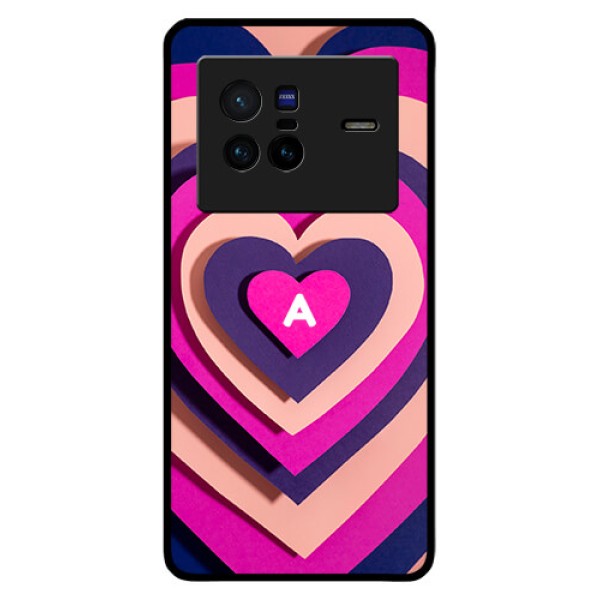Vivo X80 5G Custom Glass Mobile Case - Cute Heart Pattern Design