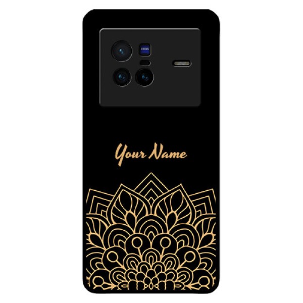 Vivo X80 5G Custom Glass Phone Case - Golden mandala Design