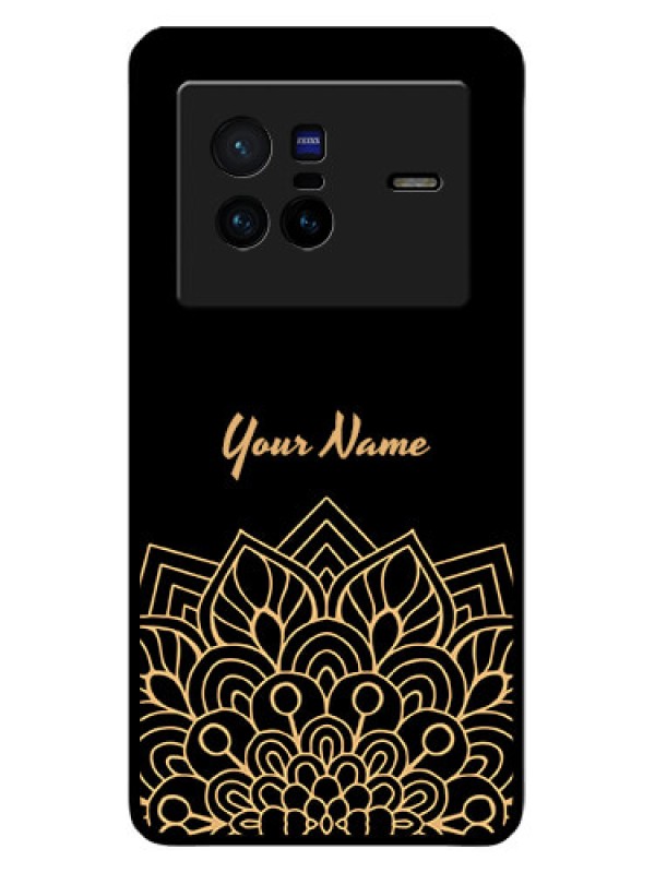 Custom Vivo X80 5G Custom Glass Phone Case - Golden mandala Design