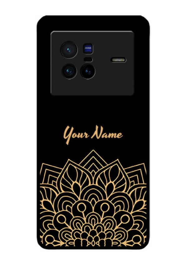 Vivo X80 5G Custom Glass Phone Case - Golden mandala Design