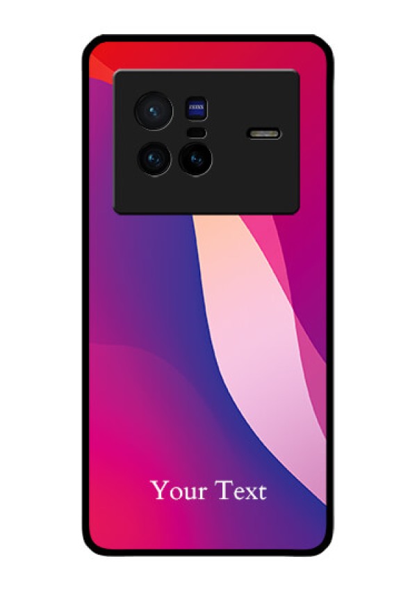 Vivo X80 5G Personalized Glass Phone Case - Digital abstract Overlap Design