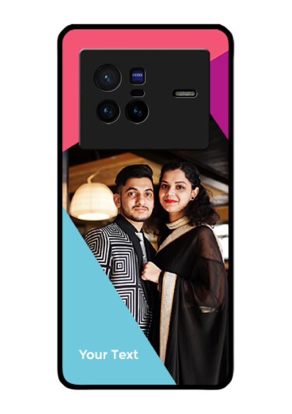 Vivo X80 5G Custom Glass Mobile Case - Stacked Triple colour Design