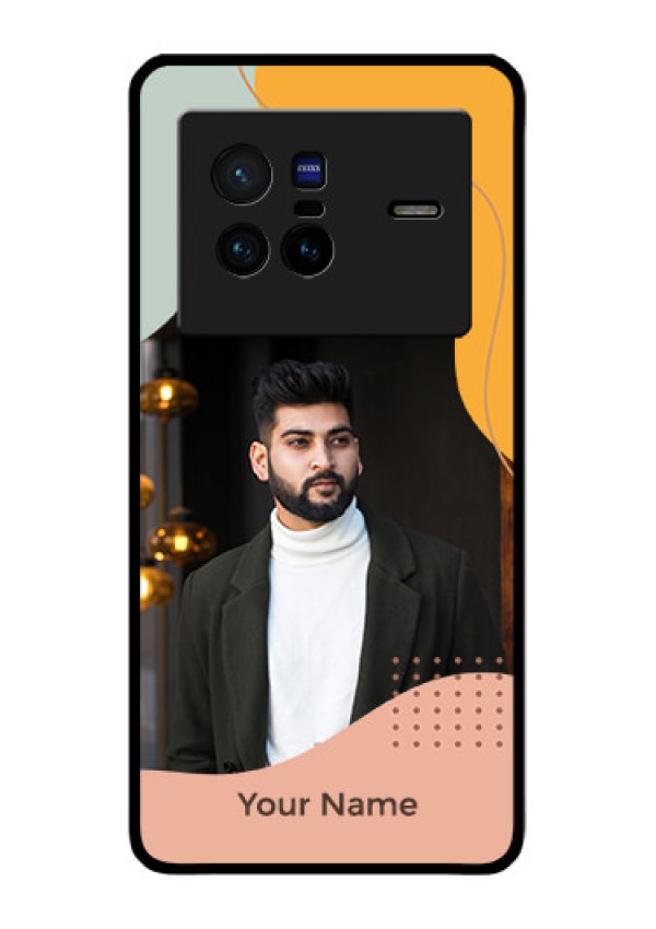 Vivo X80 5G Personalized Glass Phone Case - Tri-coloured overlay design