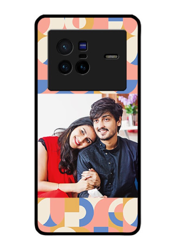 Vivo X80 5G Photo Printing on Glass Case - Semi-circle Maze Pattern Design