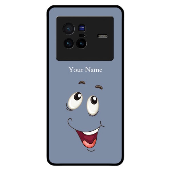 Vivo X80 5G Photo Printing on Glass Case - Laughing Cartoon Face Design
