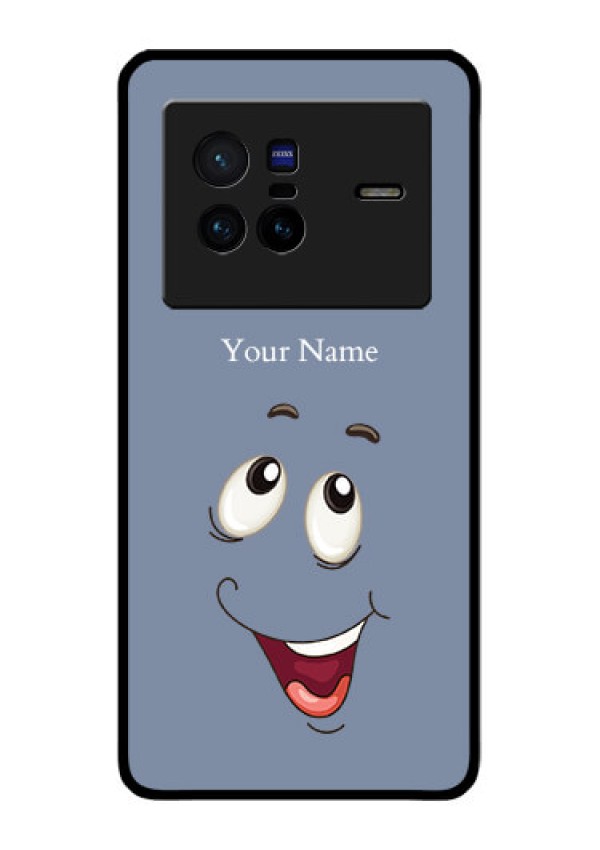 Vivo X80 5G Photo Printing on Glass Case - Laughing Cartoon Face Design