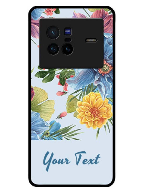 Custom Vivo X80 5G Custom Glass Mobile Case - Stunning Watercolored Flowers Painting Design