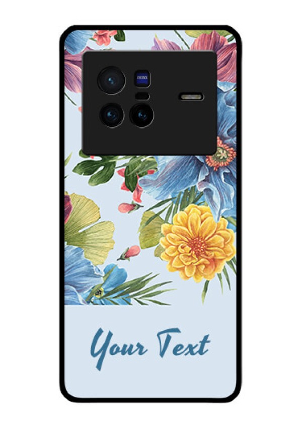 Vivo X80 5G Custom Glass Mobile Case - Stunning Watercolored Flowers Painting Design