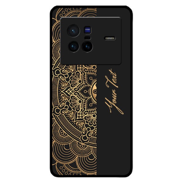 Vivo X80 5G Photo Printing on Glass Case - Mandala art with custom text Design