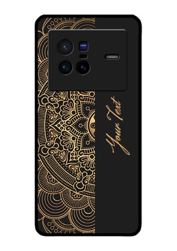 Vivo X80 5G Photo Printing on Glass Case - Mandala art with custom text Design