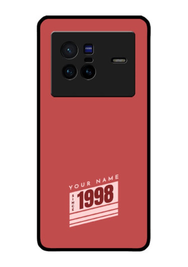 Vivo X80 5G Custom Glass Phone Case - Red custom year of birth Design