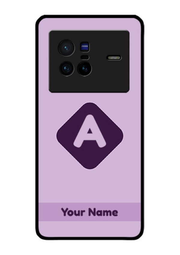 Vivo X80 5G Custom Glass Mobile Case - Custom Letter in curved badge Design