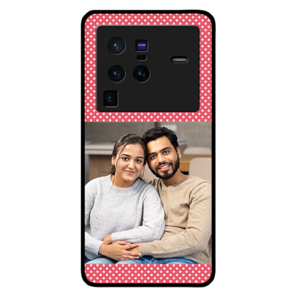 Vivo X80 Pro 5G Custom Glass Phone Case - White Dotted Design