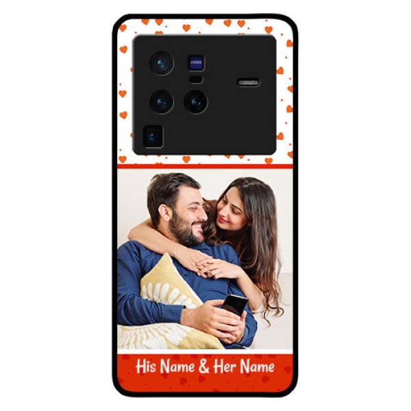Vivo X80 Pro 5G Custom Glass Phone Case - Orange Love Symbol Design
