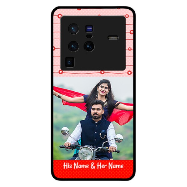 Vivo X80 Pro 5G Personalized Glass Phone Case - Red Pattern Case Design