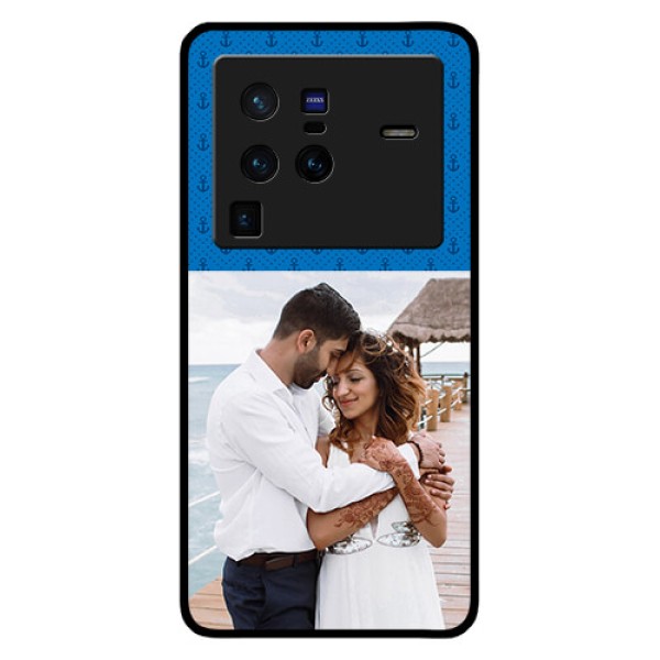 Vivo X80 Pro 5G Photo Printing on Glass Case - Blue Anchors Design
