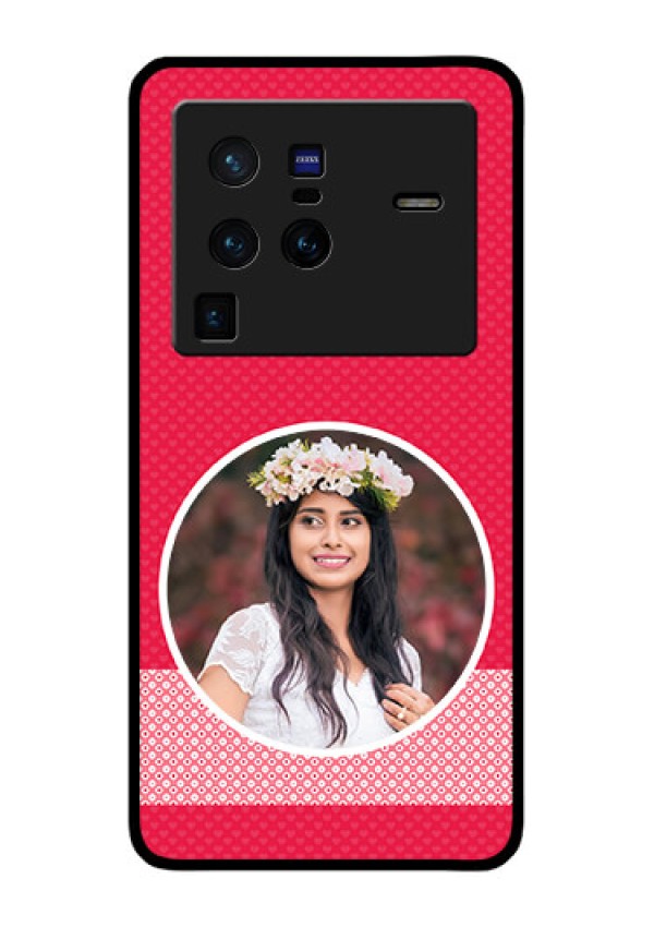 Vivo X80 Pro 5G Personalised Glass Phone Case - Pink Pattern Design
