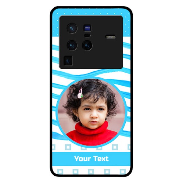Vivo X80 Pro 5G Custom Glass Phone Case - Simple Blue Case Design