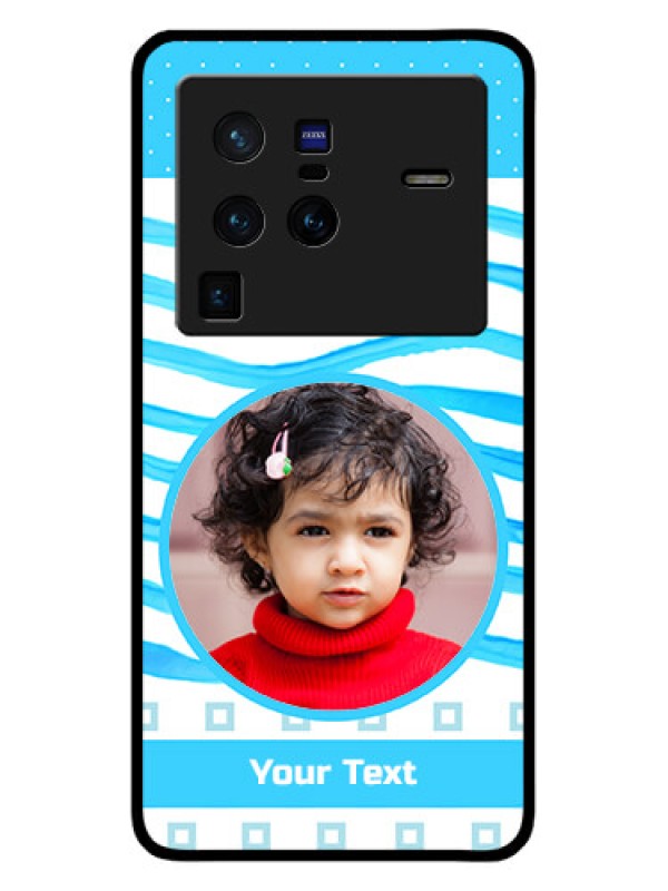 Custom Vivo X80 Pro 5G Custom Glass Phone Case - Simple Blue Case Design