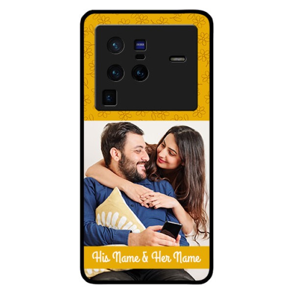 Vivo X80 Pro 5G Custom Glass Mobile Case - Yellow Floral Design