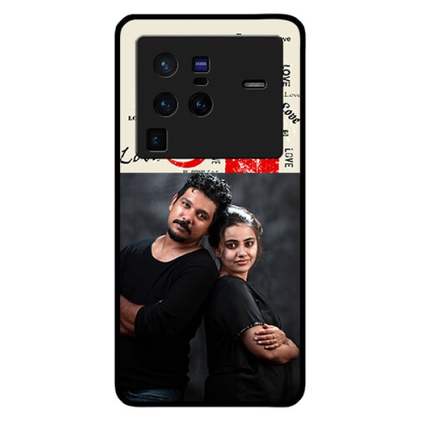 Vivo X80 Pro 5G Photo Printing on Glass Case - Trendy Love Design Case