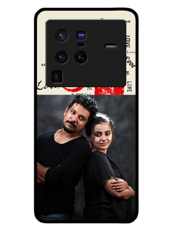 Custom Vivo X80 Pro 5G Photo Printing on Glass Case - Trendy Love Design Case