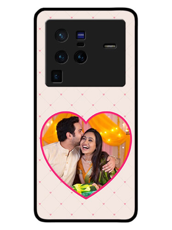 Custom Vivo X80 Pro 5G Custom Glass Mobile Case - Heart Shape Design