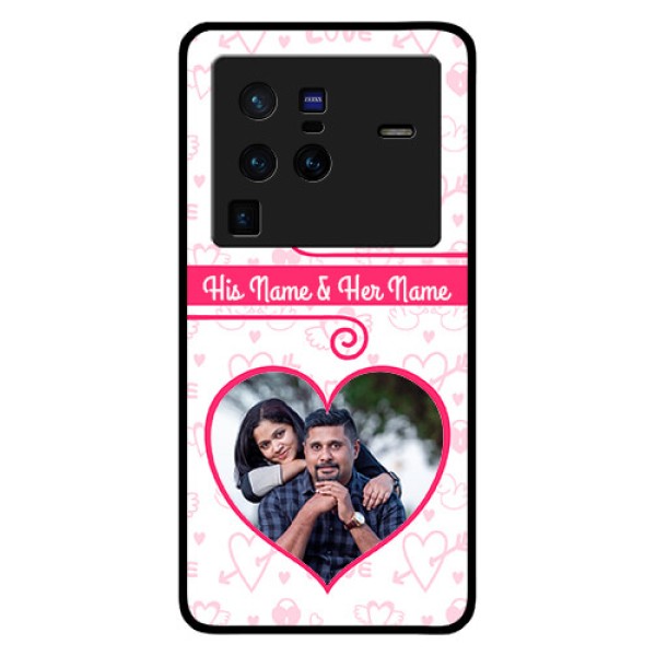 Vivo X80 Pro 5G Personalized Glass Phone Case - Heart Shape Love Design