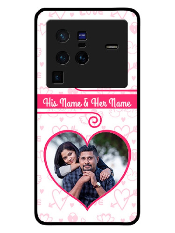 Custom Vivo X80 Pro 5G Personalized Glass Phone Case - Heart Shape Love Design