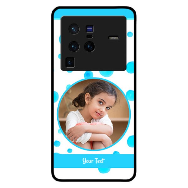 Vivo X80 Pro 5G Photo Printing on Glass Case - Blue Bubbles Pattern Design Vivo X80 Pro 5G Photo Printing on Glass Case - Blue Bubbles Pattern Design