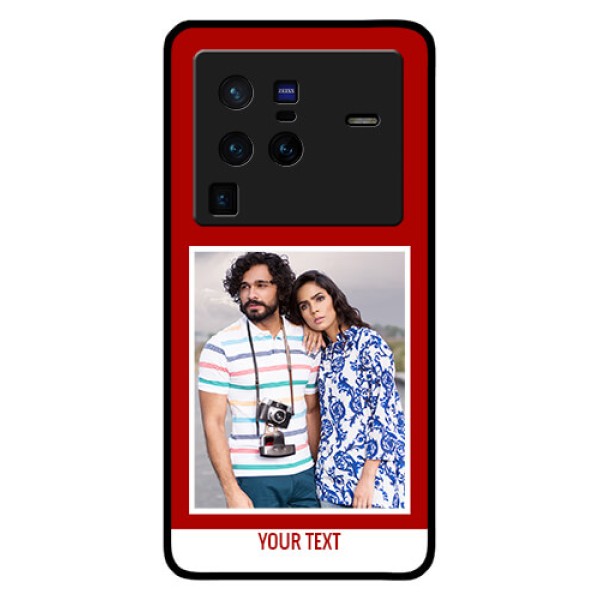 Vivo X80 Pro 5G Personalized Glass Phone Case - Simple Red Color Design