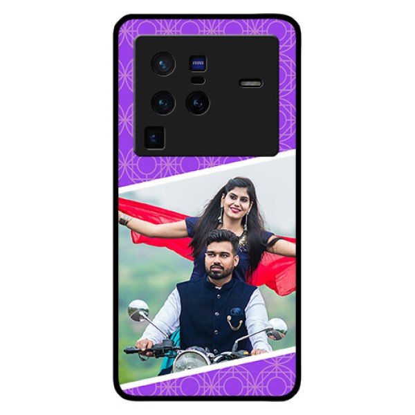 Vivo X80 Pro 5G Custom Glass Phone Case - Violet Pattern Design