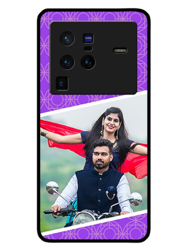 Custom Vivo X80 Pro 5G Custom Glass Phone Case - Violet Pattern Design