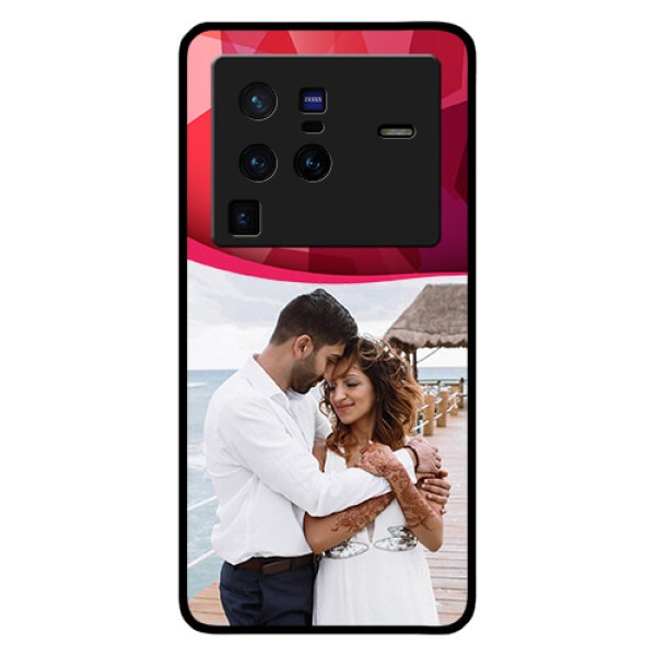 Vivo X80 Pro 5G Custom Glass Mobile Case - Red Abstract Design