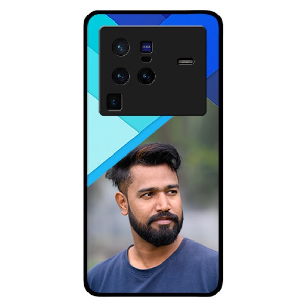 Vivo X80 Pro 5G Custom Glass Phone Case - Blue Pattern Design