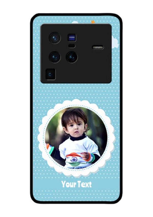 Vivo X80 Pro 5G Personalised Glass Phone Case - Violet Pattern Design