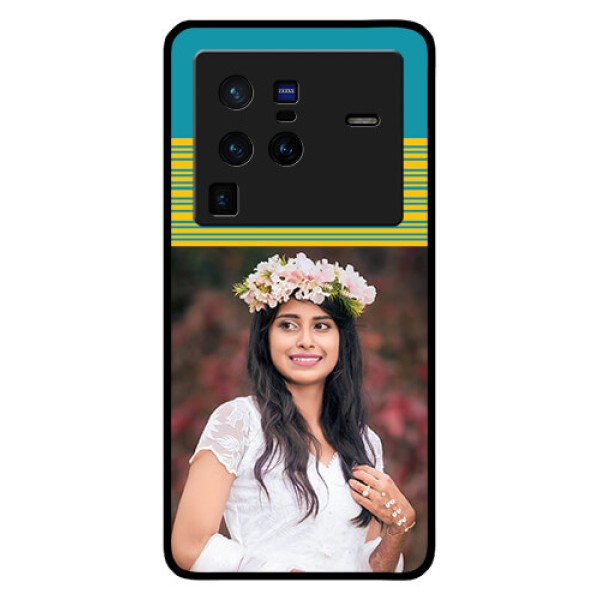 Vivo X80 Pro 5G Custom Glass Phone Case - Yellow & Blue Design