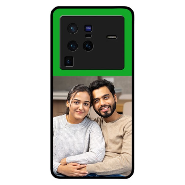 Vivo X80 Pro 5G Personalized Glass Phone Case - Green Pattern Design