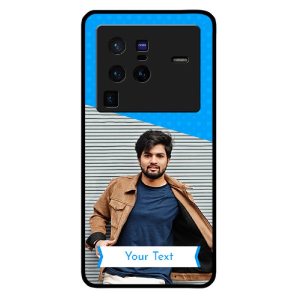 Vivo X80 Pro 5G Photo Printing on Glass Case - Simple Blue Color Design