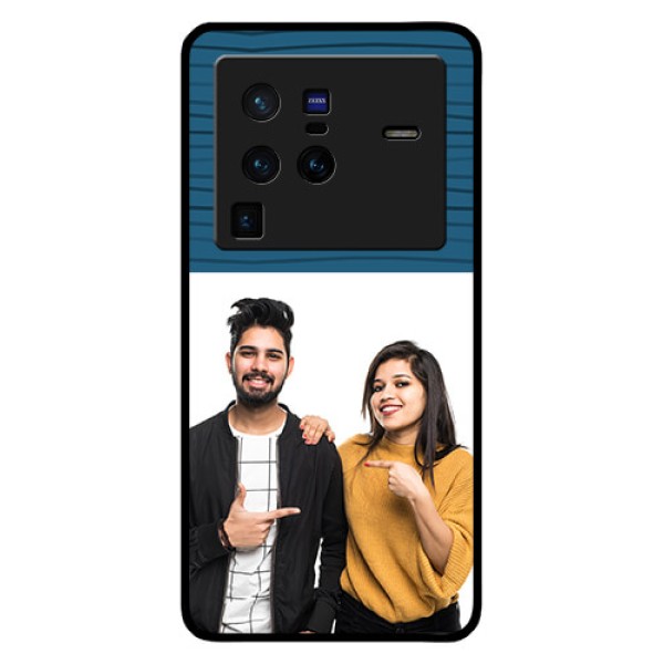 Vivo X80 Pro 5G Custom Glass Phone Case - Blue Pattern Cover Design