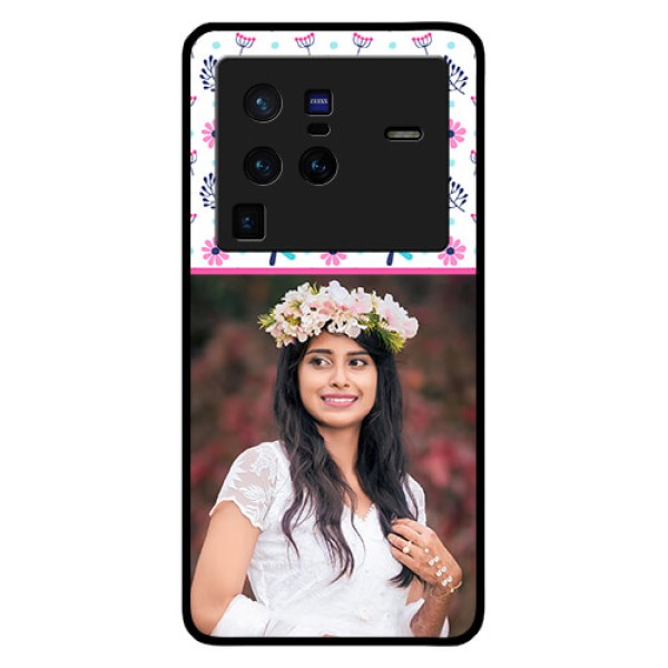 Vivo X80 Pro 5G Photo Printing on Glass Case - Colorful Flower Design