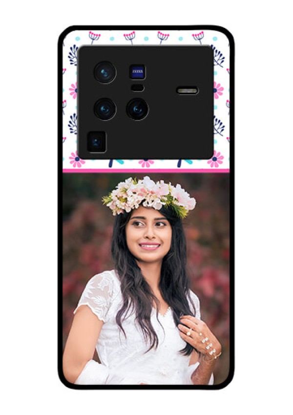 Vivo X80 Pro 5G Photo Printing on Glass Case - Colorful Flower Design