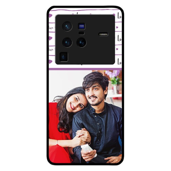 Vivo X80 Pro 5G Custom Glass Mobile Case - Couples Heart Design