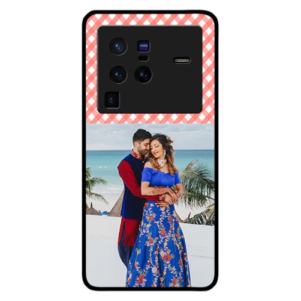 Vivo X80 Pro 5G Personalized Glass Phone Case - Pink Pattern Design