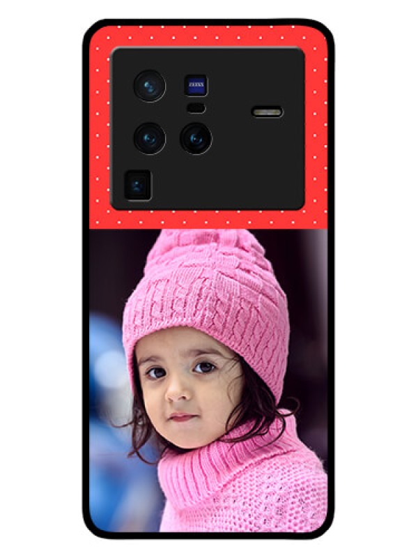 Custom Vivo X80 Pro 5G Photo Printing on Glass Case - Red Pattern Design