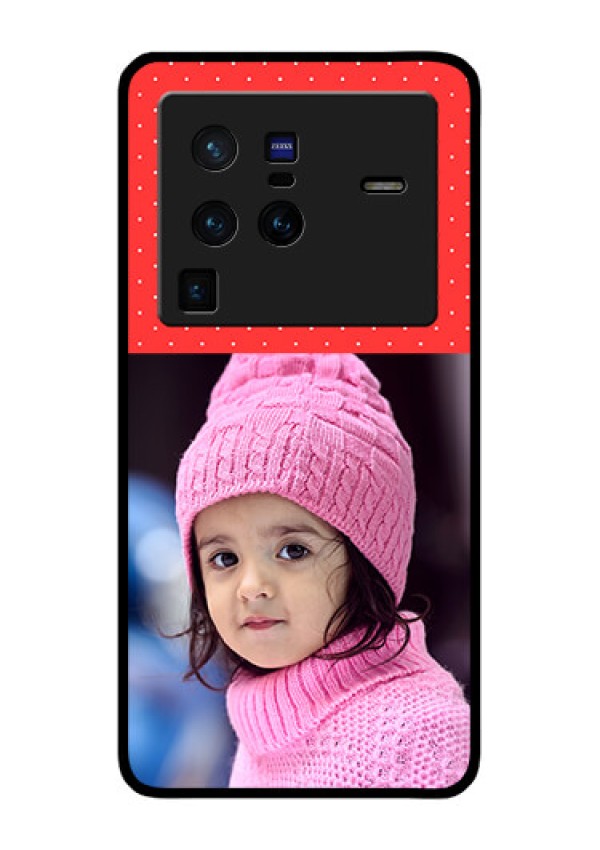 Vivo X80 Pro 5G Photo Printing on Glass Case - Red Pattern Design